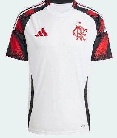 Flamengo Branca Manga Vermelha